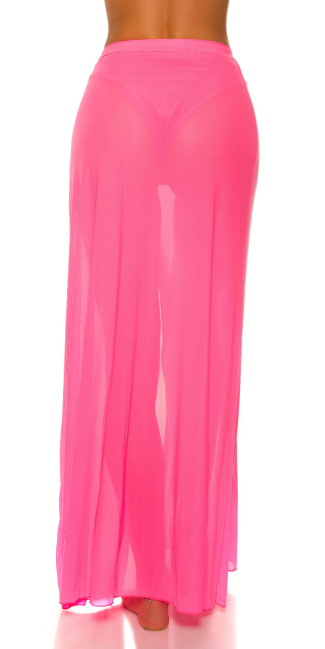 strand tule omwikkel rok neonfuchsia-kleurig